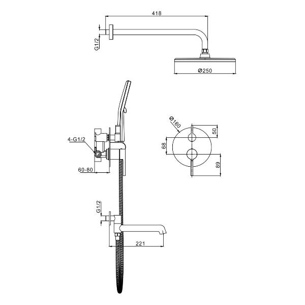 Изображение товара Душевая система Raglo R20.27.06