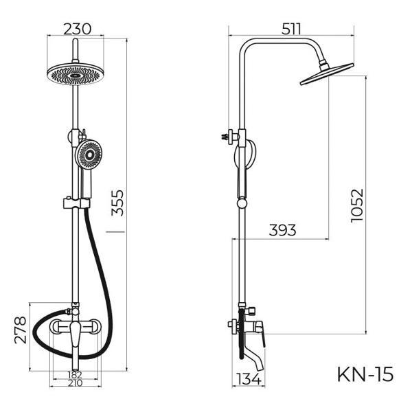 Изображение товара Душевая система KNOTLOR KN-15