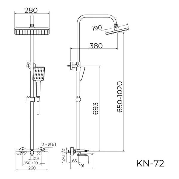 Изображение товара Душевая система KNOTLOR KN-72