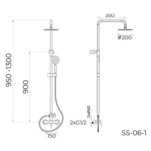 Изображение товара Душевая система KNOTLOR SS-06/1