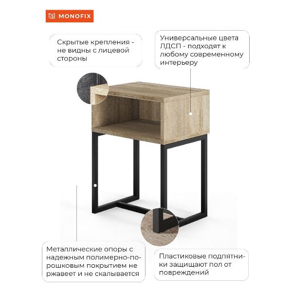 Изображение товара Тумба прикроватная Monofix ЮНТА дуб сонома/ черный
