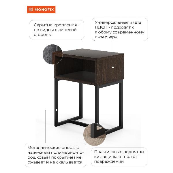 Изображение товара Тумба прикроватная Monofix ЮНТА венге/ черный