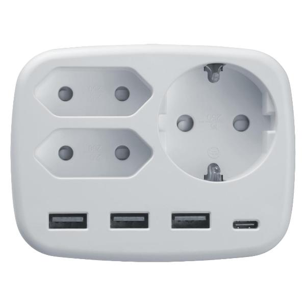 Изображение товара Разветвители электрические Navigator 95 680 NAD-USB03-1E+2X-WH