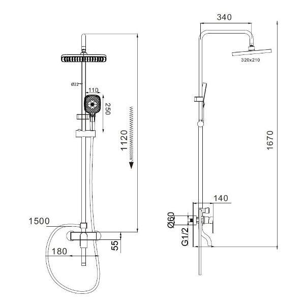 Изображение товара Душевая система D-Lin D10A17