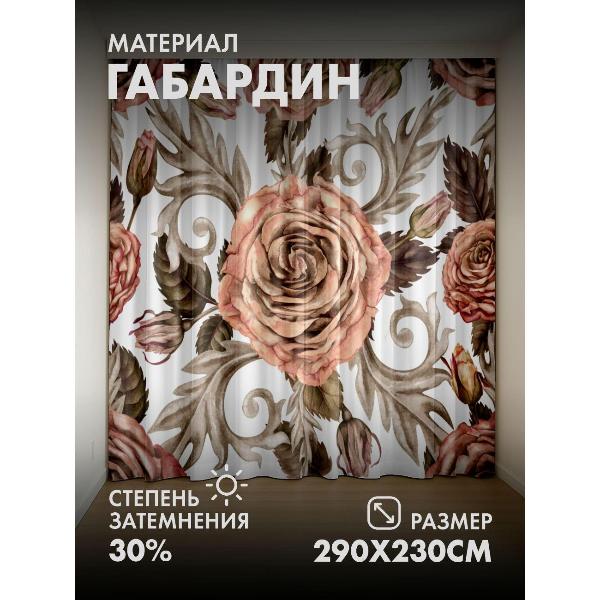 Изображение товара Фотошторы 365home Розы пастельных тонов (FP410075457)