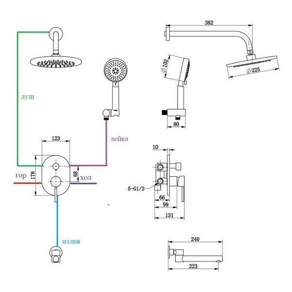 Изображение товара Душевая система Bronze de Luxe 14582BR
