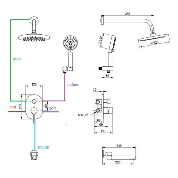 Изображение товара Душевая система Bronze de Luxe 14582C