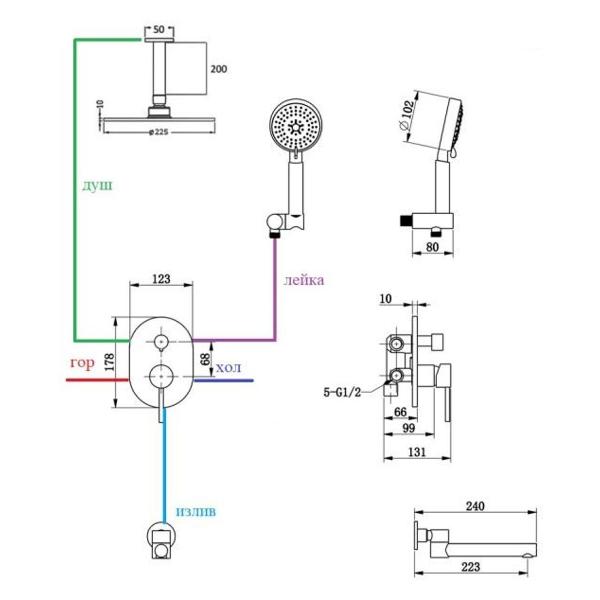 Изображение товара Душевая система Bronze de Luxe 14582/1B