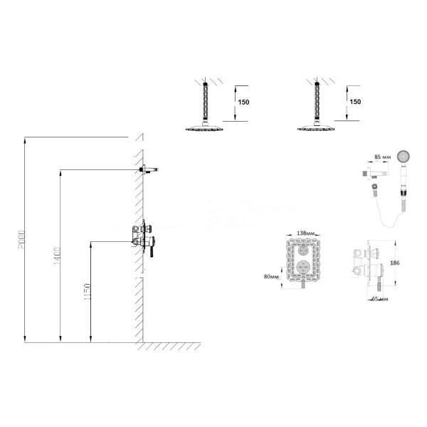 Изображение товара Душевая система Bronze de Luxe 10138/1F