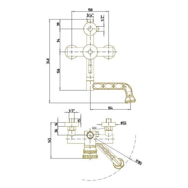 Изображение товара Душевая система Bronze de Luxe 10120PF