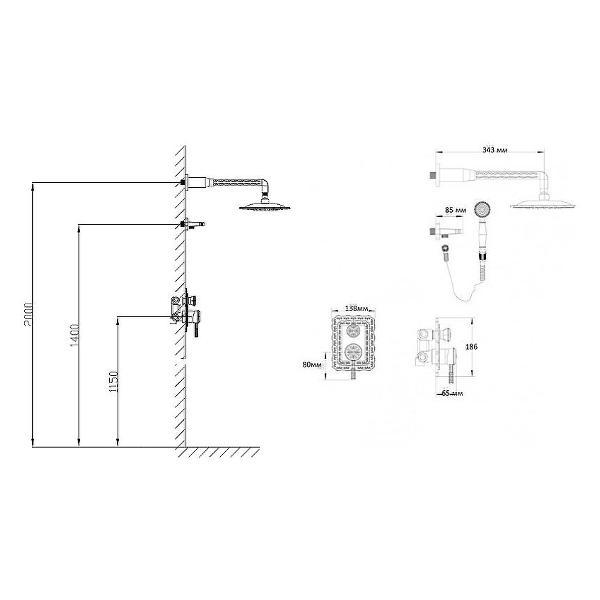 Изображение товара Душевая система Bronze de Luxe 10138F