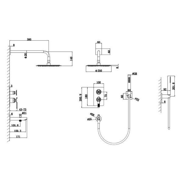 Изображение товара Душевая система Bronze de Luxe 6630CC