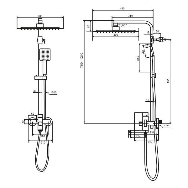 Изображение товара Душевая система WesnaArt KUB13-314