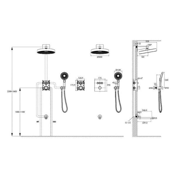 Изображение товара Душевая система Bronze de Luxe 1011W