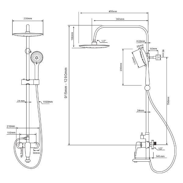 Изображение товара Душевая система WesnaArt NOV03-314Black