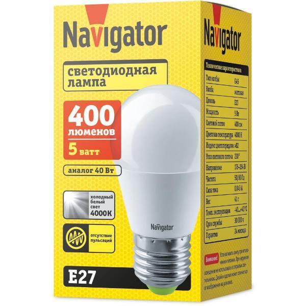 Изображение товара Лампа LED Navigator 94 479 NLL-P-G45-5-230-4K-E27