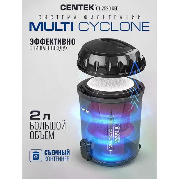 Изображение товара Пылесос напольный Centek CT-2520 Black/Red
