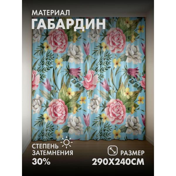 Изображение товара Фотошторы 365home Цветочные мотивы: розы, пионы (FP28565426)