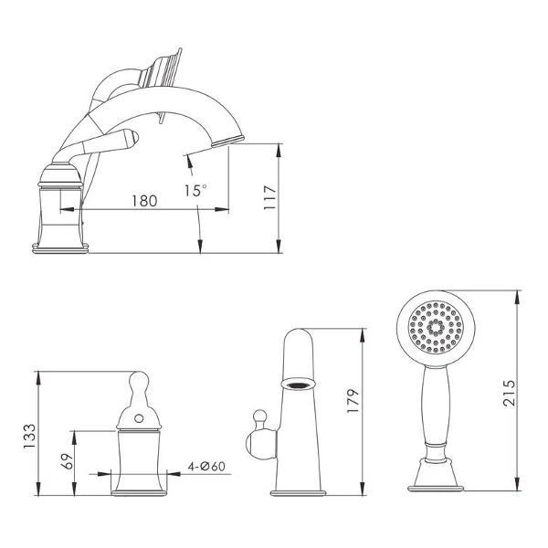 Изображение товара Смеситель Rose R0212Q