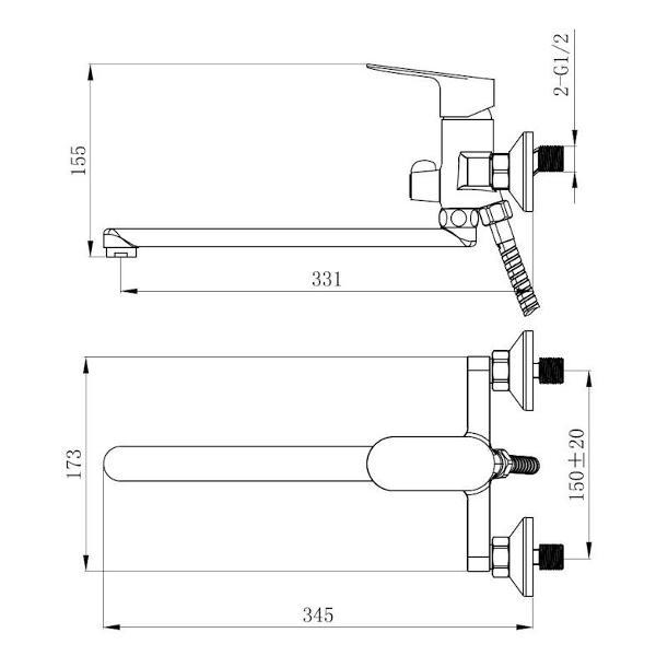 Изображение товара Смеситель VODA SHR31B