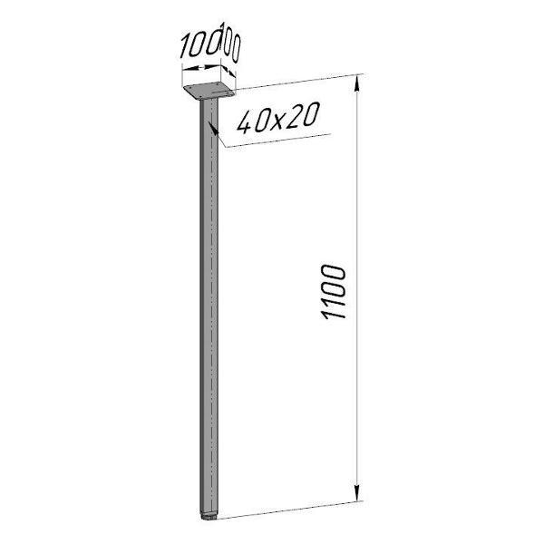 Изображение товара Подстолье Parallax Ножка опора для стола 1100 40x20, металлическая,
