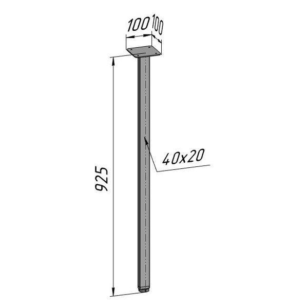 Изображение товара Подстолье Parallax Ножка опора для стола 925 40x20, металлическая, р