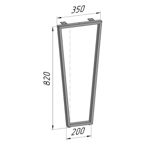 Изображение товара Подстолье Parallax 820 350 барное золотое Трапеция металлическое для