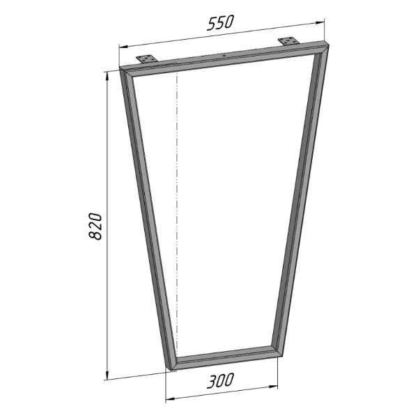 Изображение товара Подстолье Parallax Барное 820 550 Трапеция металлическое, для стола,