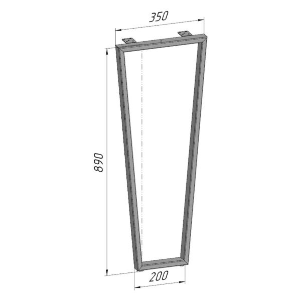 Изображение товара Подстолье Parallax Барное 890 350 Трапеция металлическое, для стола,