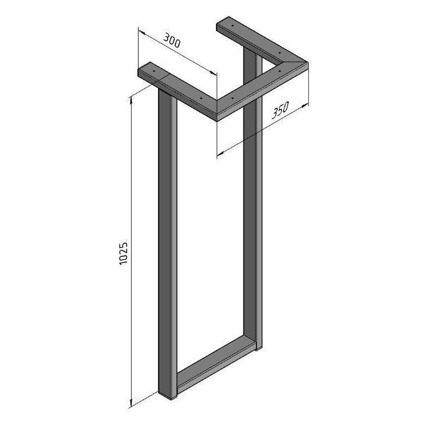 Изображение товара Подстолье Parallax Белое для стола 1025 350 50х25 металлическое усто
