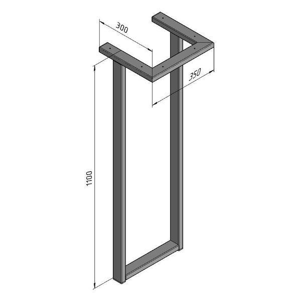 Изображение товара Подстолье Parallax Белое для стола 1100 350 50х25 металлическое усто