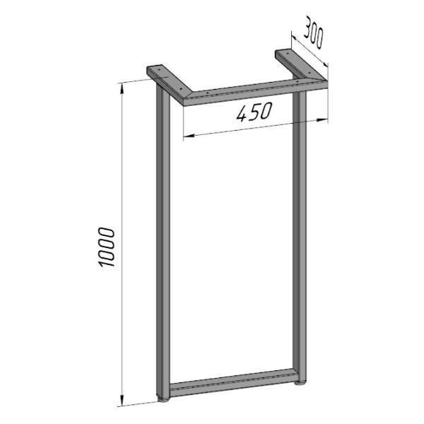 Изображение товара Подстолье Parallax для стола 1000 450 50х25 металлическое барное лоф