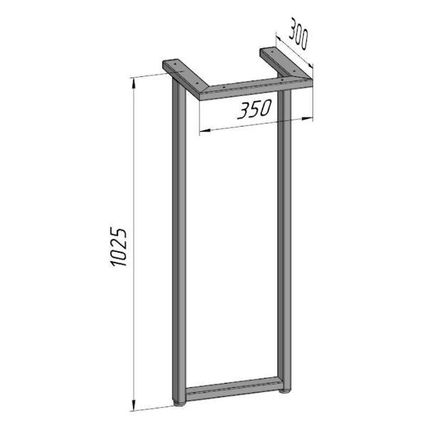Изображение товара Подстолье Parallax для стола 1025 350 50x25 металлическое барное лоф