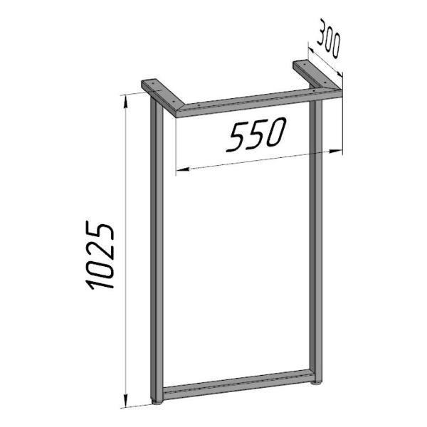 Изображение товара Подстолье Parallax для стола 1025 550 50x25 металлическое барное лоф