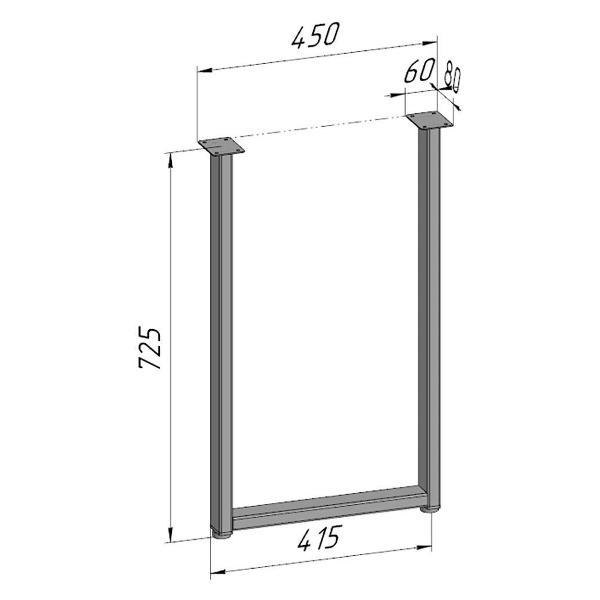 Изображение товара Подстолье Parallax для стола 725 450 50 прямоугольное регулируемое Л
