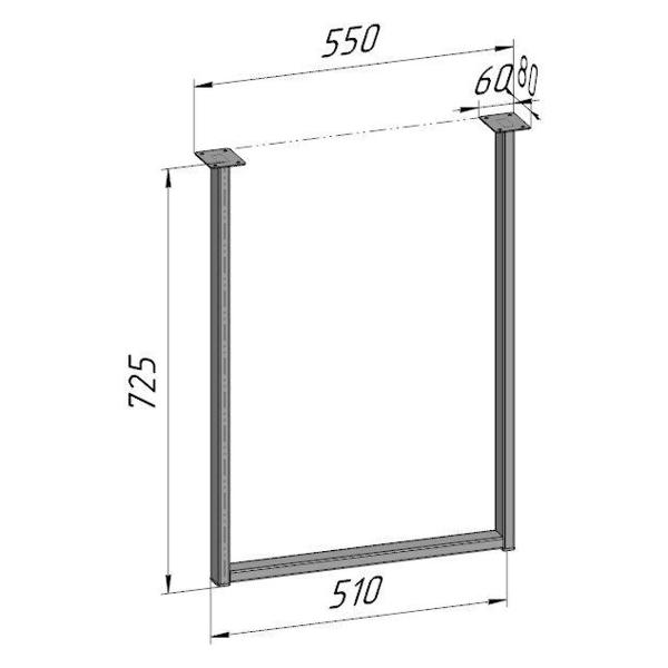 Изображение товара Подстолье Parallax для стола 725 550 40 П образное регулируемое Лофт