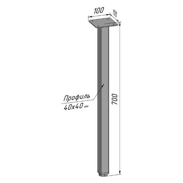 Изображение товара Подстолье Parallax Ножка для стола 700 40x40 (1 шт.) металличесая ре