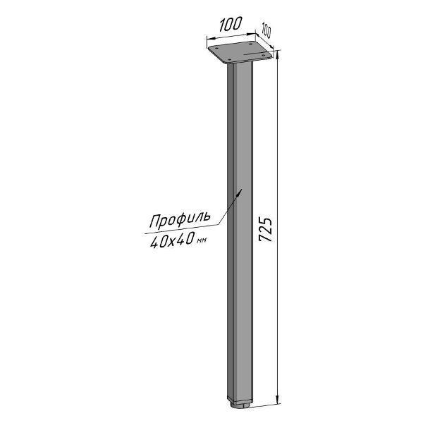 Изображение товара Подстолье Parallax Ножка для стола 720 40x40 (1 шт.) металличесая ре