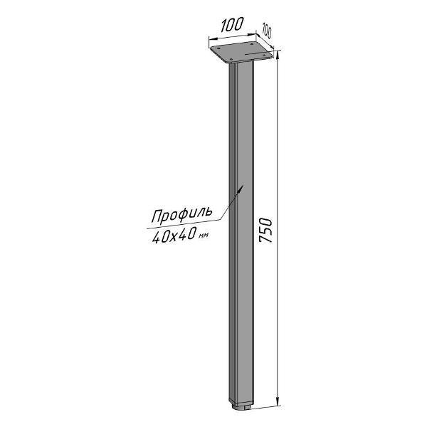 Изображение товара Подстолье Parallax Ножка для стола 750 40x40 (1 шт.) металличесая ре