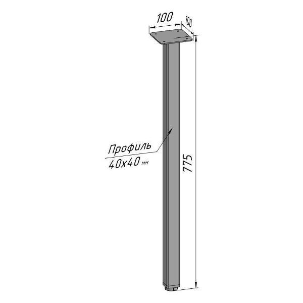 Изображение товара Подстолье Parallax Ножка для стола 775 40x40 (1 шт.) металличесая ре