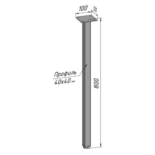 Изображение товара Подстолье Parallax Ножка для стола 800 40х40 (1 шт.) металличесая ре