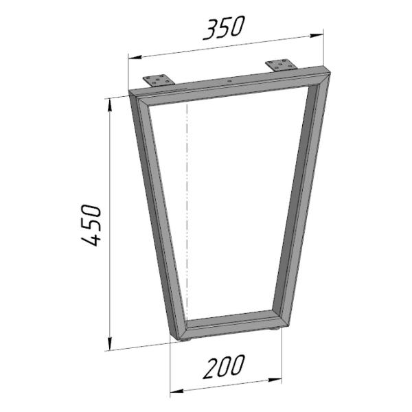 Изображение товара Подстолье Parallax для журнального столика черное с регулировкой Тра