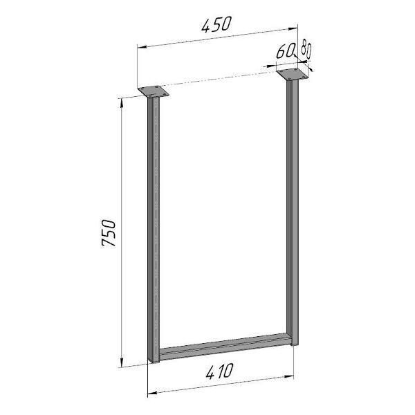 Изображение товара Подстолье Parallax для стола 750 450 40 П образное регулируемое Лофт