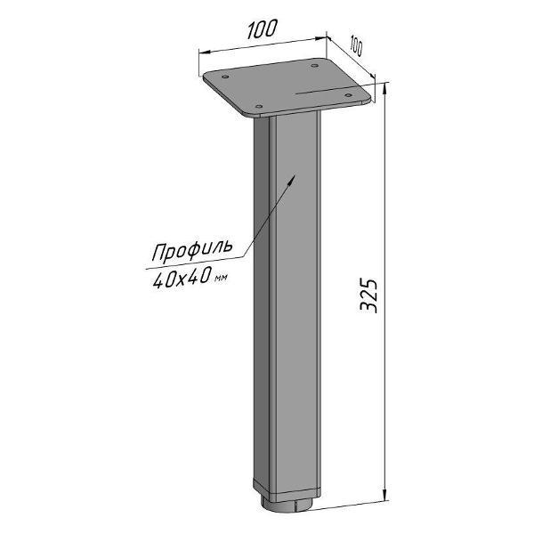 Изображение товара Подстолье Parallax Ножка для журнального столика 320 40x40, металлич