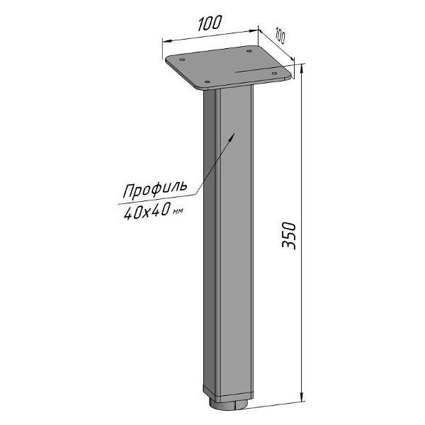 Изображение товара Подстолье Parallax Ножка для журнального столика 350 40x40, металлич