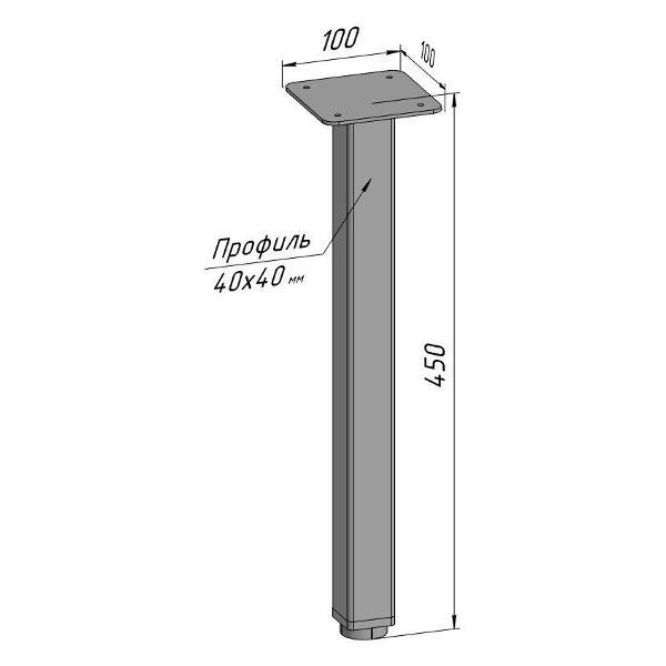 Изображение товара Подстолье Parallax Ножка для журнального столика 450 40х40 (1 шт.) м