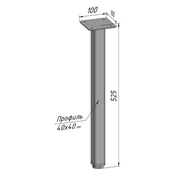 Изображение товара Подстолье Parallax Ножка для журнального столика 525 40x40, металлич