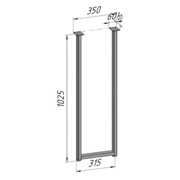 Изображение товара Подстолье Parallax Опора для стола регулируемая П образная белая Лоф