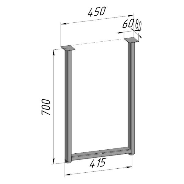 Изображение товара Подстолье Parallax Опора для стола регулируемая П образная белая Лоф