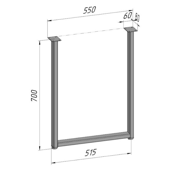 Изображение товара Подстолье Parallax Опора для стола регулируемая П образная белая Лоф